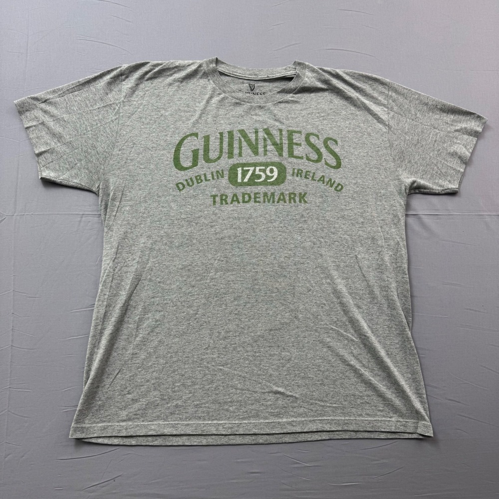 Guinness Official Merchandise Mens XL‎ Gray Green Graphic T-Shirt Dublin Ireland